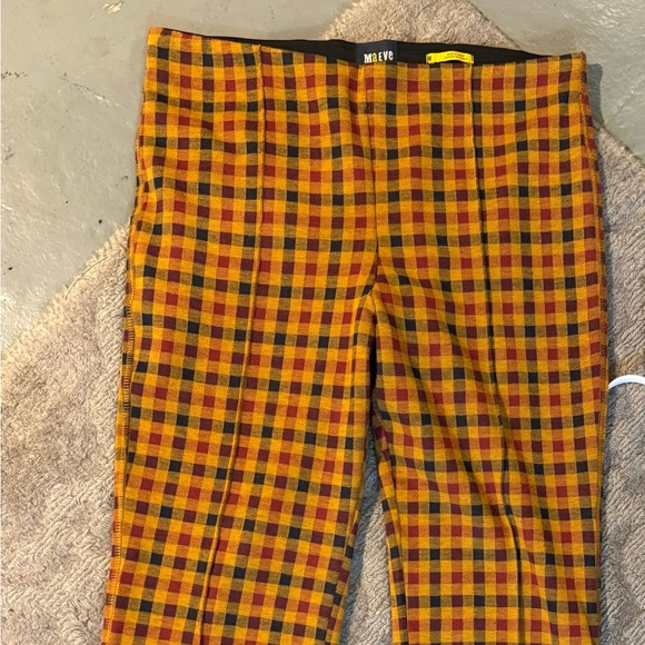 Anthropologie Maeve Women's Checkered Pants - Brown and Orange - Picture 6 of 6